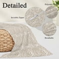 thumbnail image 6 of Beige Damask Throw Pillow Cover, Pillowcase Protectors with Zipper, Breathable Decorative Lumbar Pillow Case Cover, Vintage Country Scroll Floral Patterned Pillow Shams for Couch Sofa 12x20Inch, 6 of 8