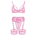 thumbnail image 5 of Everyday Bras for Women Mens Underpants Underwear Set Women Lace Guys Underwear Briefs Lace Pajamas for Women Shorts Set Lace Robe for Women Lingerie Set under Wear Men Sexy Lace Lingerie Pink L, 5 of 9
