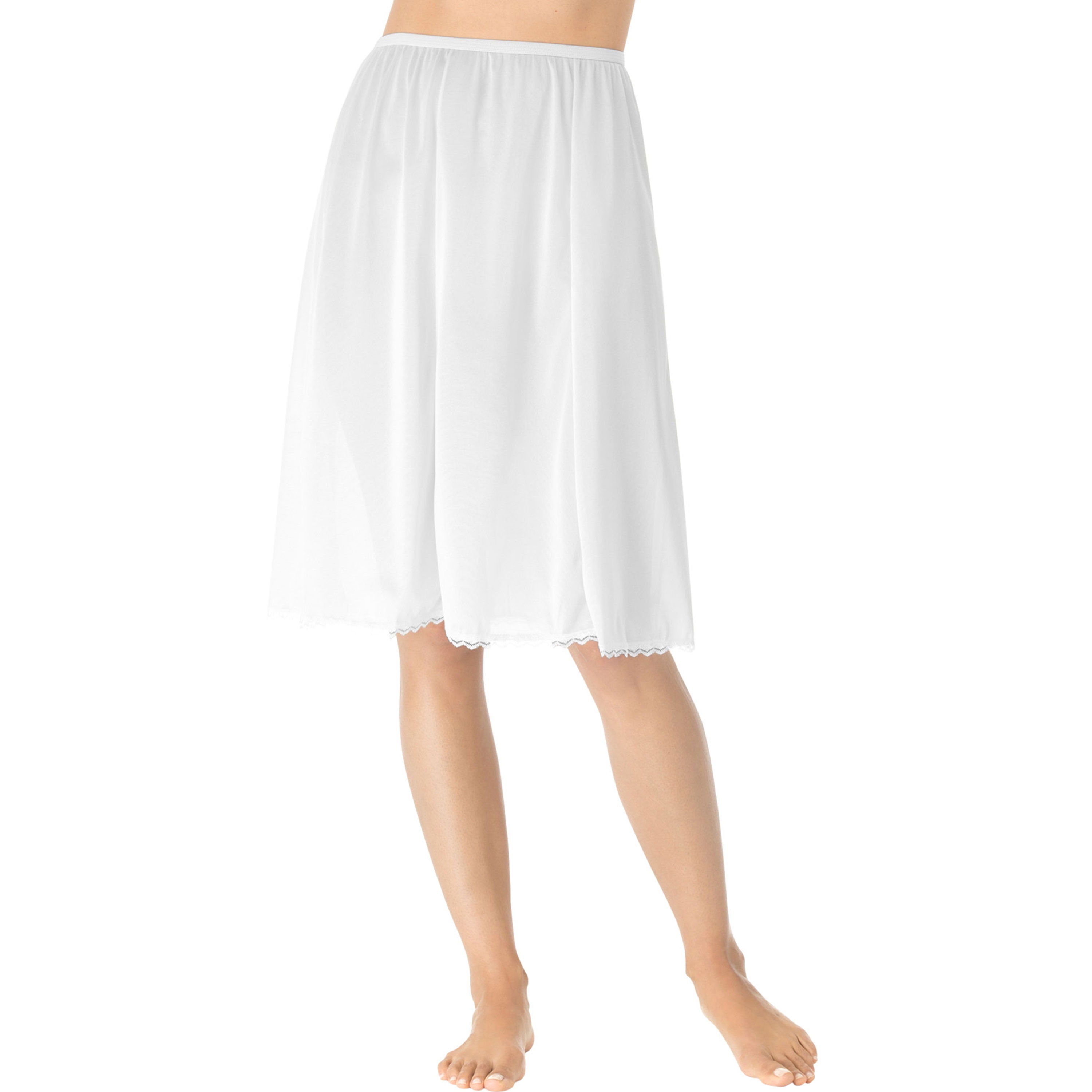 Women Half Slip Underskirt Petticoat Cling Resistant Stretch 3 Length 6 Colors 