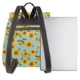 thumbnail image 3 of Disketp White Polka Dot Sunflower A Mochila de Cuero para Mujer, Bolso de Espalda Antirrobo con Estilo para Viaje, Trabajo y Uso Diario, 3 of 4