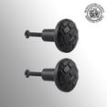 thumbnail image 2 of Renovators Supply Black Iron Kitchen Cabinet Knob Pull Round Brick style Black Powder Coat Finish Decorative Metal Knobs for Kitchen Cabinet or Drawer Pull Handle w/Screws Pack of 2, 2 of 8