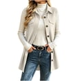 thumbnail image 5 of QIYAGBSA Waffle Knit Vest for Women Long Sleeveless Cardigan Vest Button Down Lapel Collar Flap Pockets Side Slits Soft Layering Fall Spring Casual Errands Travel (Beige, M), 5 of 8