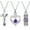 Purple, variant on 3 Pack Urn Necklace for Ashes for Women Gilrs Heart Cross Cylinder Cremation Jewelry for Ashes Memorial Keepsake Birthstone Pendant