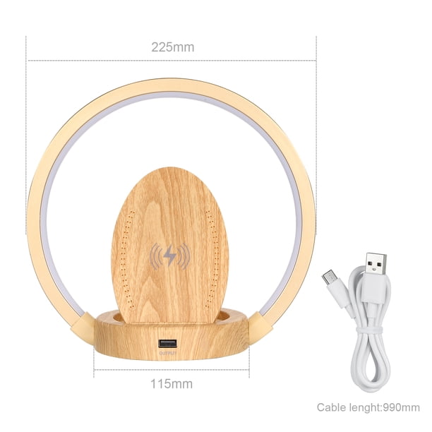 Lámpara de mesa multifuncional Neoglint de 41 LED, lámpara de escritorio con control de luz sensible, 3 niveles de brillo regulable, base de carga inalámbrica ajustable, soporte para telé