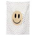 thumbnail image 3 of Ambesonne Emoji Tablecloth Rectangular Table Cover, Simple Happy Face on Spots, 60"x90", Off White Beige Black, 3 of 4