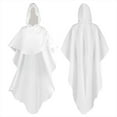 thumbnail image 4 of DuoJiaJ Adults Hooded Cape, Stand Collar Punk Style Cloak White Sizes S-L, 4 of 6
