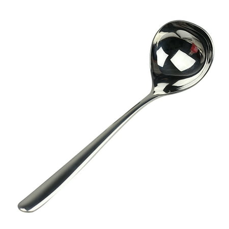 

2Pcs Stainless Steel Large Mirror End Portion Spoon Stainless Steel Serving Spoon Banquet Party Buffet Dinner Tableware silver & long handle 20*5.7cm