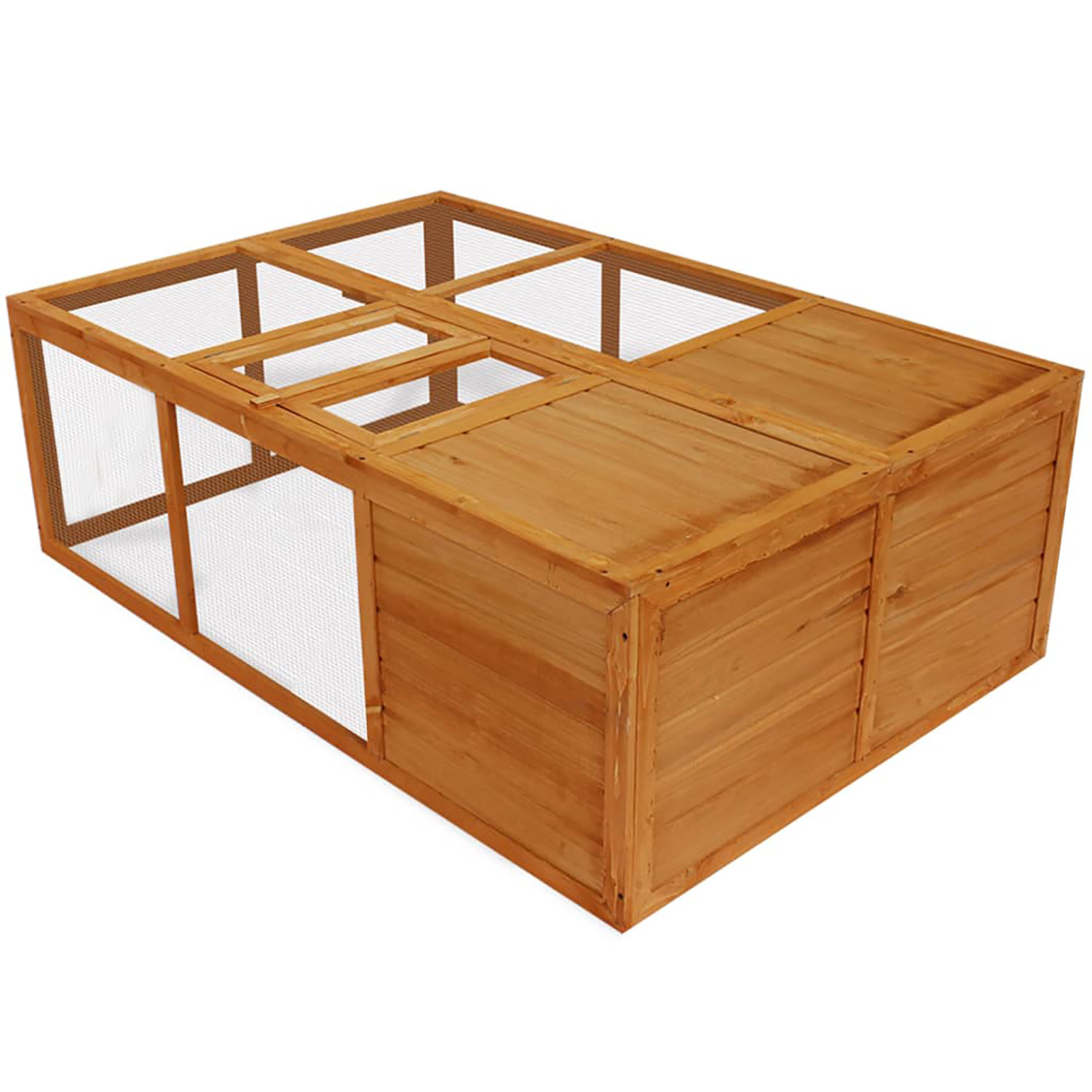 Pefilos 59" Outdoor Wooden Rabbit Hutches for Indoor Portable Bunny Cage Foldable Small Animal Pet Cages, Orange Pefilos 59" Outdoor Wooden Rabbit Hutches for Indoor Portable Bunny Cage Foldable Small Animal Pet Cages, Orange