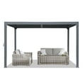 thumbnail image 3 of Aoodor 13 x 10 ft. Outdoor Aluminum Louvered Pergola Waterproof Gazebo Sun Shade Shelter with 2 Adjustable Rainproof Panels for Patio, Garden, Backyard Lawn & Garden - Dark Gray, 3 of 11