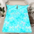 thumbnail image 2 of Homewish Kawaii Bowknot Bed Sheets 4pcs for Kids Girls, Gradient Bow Ribbon King Sheets, Cute Stars Sheet Set, Ultra Soft Home Decor, 2 of 7