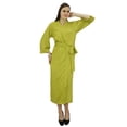 thumbnail image 3 of Bimba Women Long Solid Belt Robe Soft Modal Cotton Wrap Round Plain Bath Robe, 3 of 6