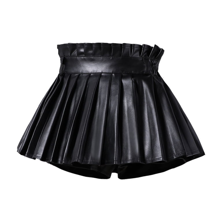 Hwmodou Toddler Baby Girls Leather Dresses Kids Pu Solid Color Fashion  Personality Dress Full Skirt Skirt Spirng Soft Comfy For Teen Girl,18M-14Y  - Walmart.com