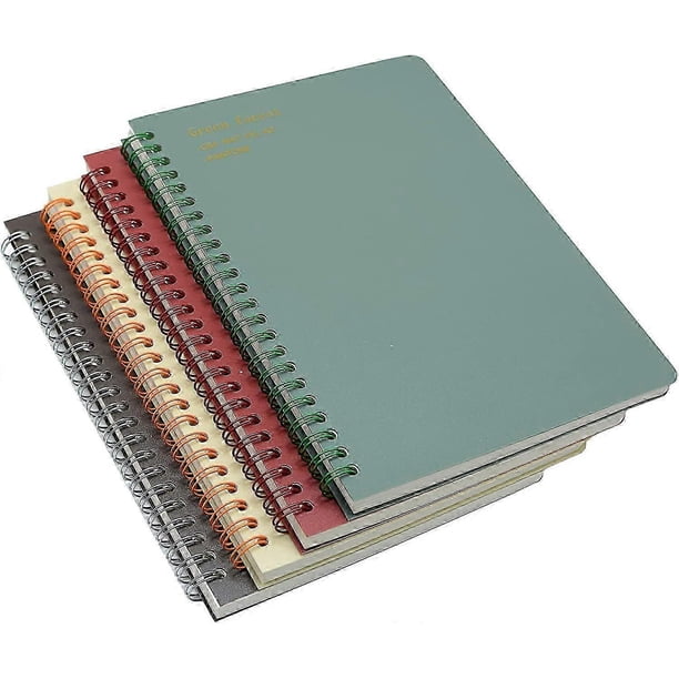 4 Pack (A5) Spiral Notebooks Journal Hardcover 8.26 x 5.9 Inch 160 Pages Notebook White Paper for St