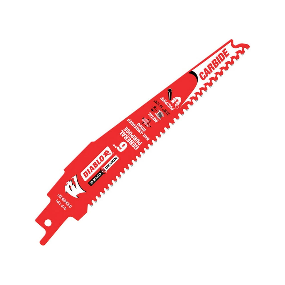 Diablo Demo Demon 6 in. Carbide Reciprocating Saw Blade 6/9 TPI 1 each