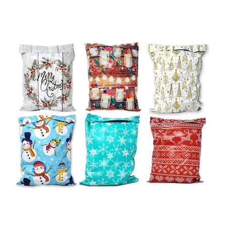 10x13 Snowmen, Daddy's Sweater, Snowflakes, Gold Trees, Jolly Jars, Merry Christmas Wreath Poly Shipping Mailers Holiday Mail Postal bags