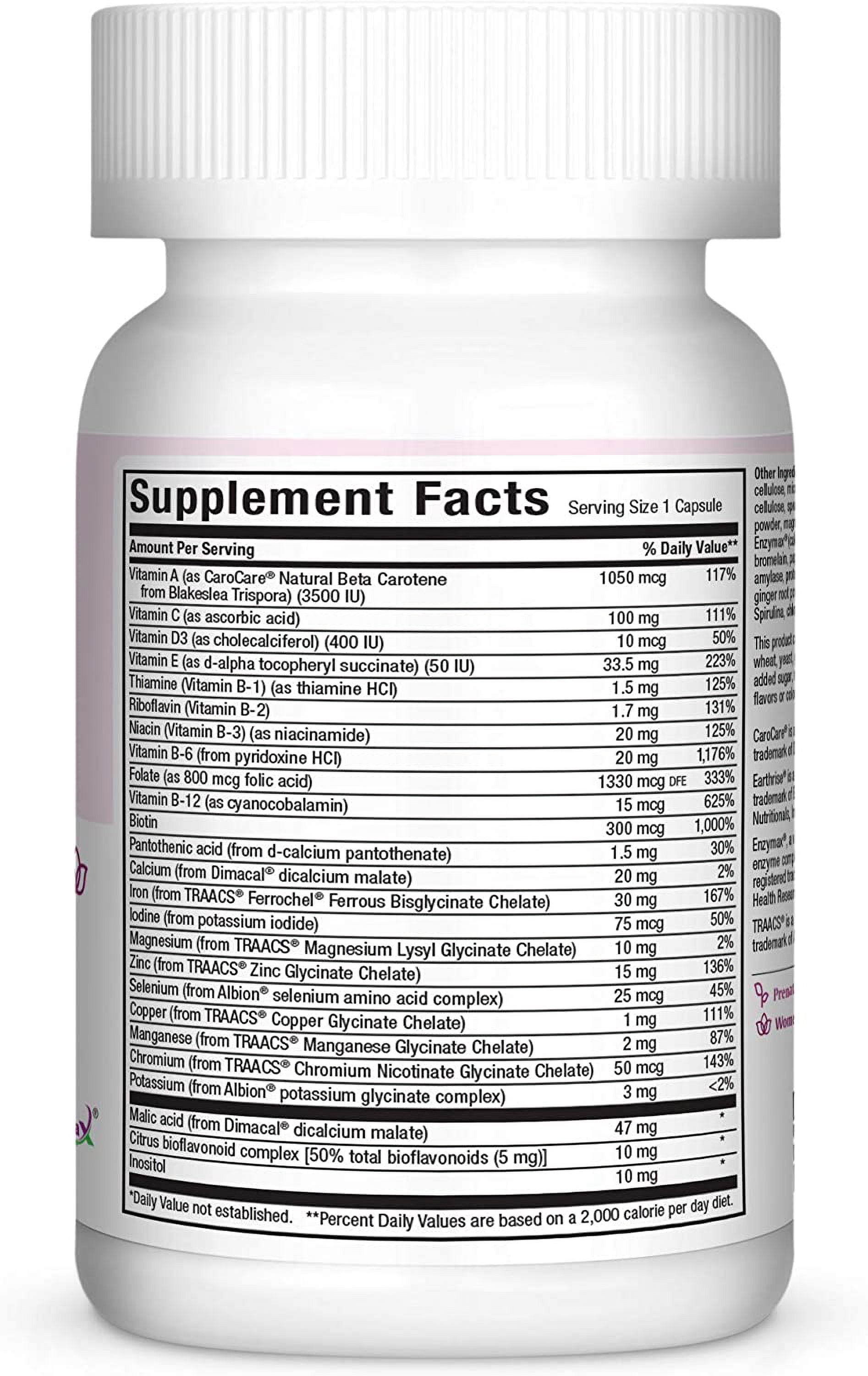 Maxi Health Prenatal Caps Multivitamins with Biotin and Iron One a Day, 60 Count