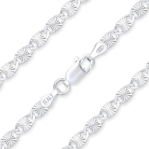 Solid Real 925 Sterling Silver ITALY Valentino Star Chain Solid 2.3mm, Solid 925