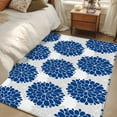thumbnail image 4 of Dahlia Flower Area Rug 4x6 FT, Non Slip Kids Room Carpet, Farmhouse Botanical Blue Grey Floral Washable Soft Floor Carpet Non-Shedding Throw Rug for Dorm Kitchen Study Room Home Office Bedside, 4 of 9