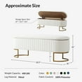 thumbnail image 6 of 50.5" Upholstered Storage Bench For End of Bed Entryway Bedroom Ottoman Ivory, 6 of 9