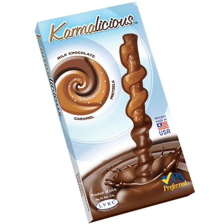 Chocolate Coated Pretzels - Karmalicious Chocolate Coated Caramel Wrapped Pretzels