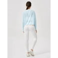 thumbnail image 5 of Womens Sheer Long Sleeve Mesh Top Crewneck Long Sleeve Loose See Through Workout Shirt Blouse  Blue L, 5 of 6