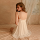 thumbnail image 2 of Camisón sexy con escote en V profundo y malla de color sólido, transparente, con almohadillas para el pecho, con tirantes y cordones, para usar en casa, 1256, 2 of 5