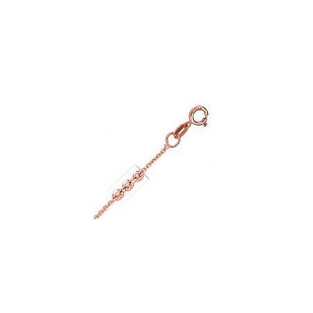 Jewelryweb 14k Rose (Pink) Gold Cable Chain Necklace - O Ring Clasp