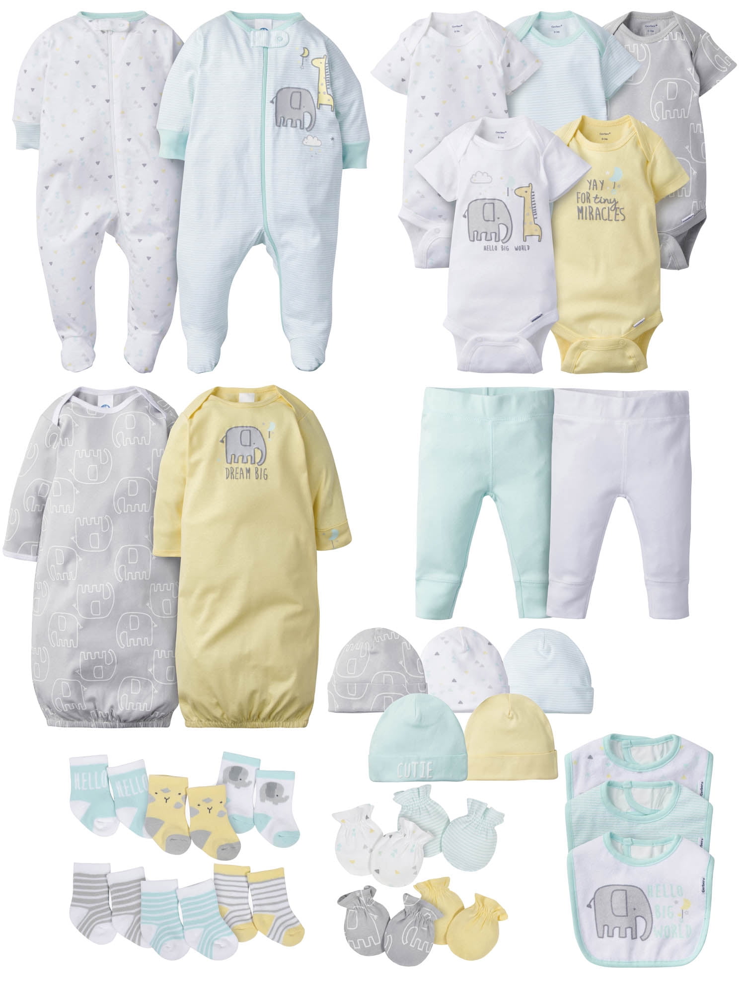 Gerber Baby Boy or Girl Gender Neutral Newborn Clothes Shower Gift Set