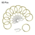 thumbnail image 3 of 60pcs 1.2-Inch Metal Curtain Hook Rings Gold Curtain Rings with Pin-on Hooks, 3 of 4