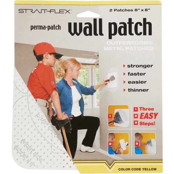 Strait-Flex Perma-Patch 8 In. x 8 In. Compound Drywall Patch (2-Pack) PP-2PK