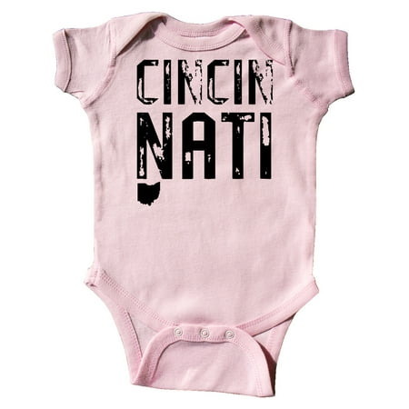 

Inktastic Cincinnati Ohio Distressed Font Gift Baby Boy or Baby Girl Bodysuit