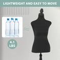 thumbnail image 6 of YRLLENSDAN Mannequin Body Dress Form Torso Female Manikin 49.6-63.4 Inch Height Adjustable Wooden Tripod Stand High Density Foam Portable Display Mannequin (Black), 6 of 7