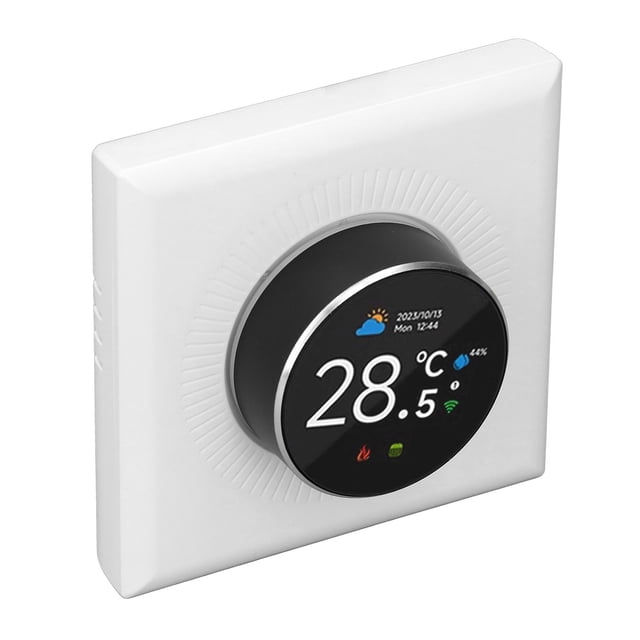 Knob Temperature Controller, 16A Load 2 Way Rotating 1.32 inch TFT Screen WiFi Thermostat APP and Voice Control for Electric Heating System