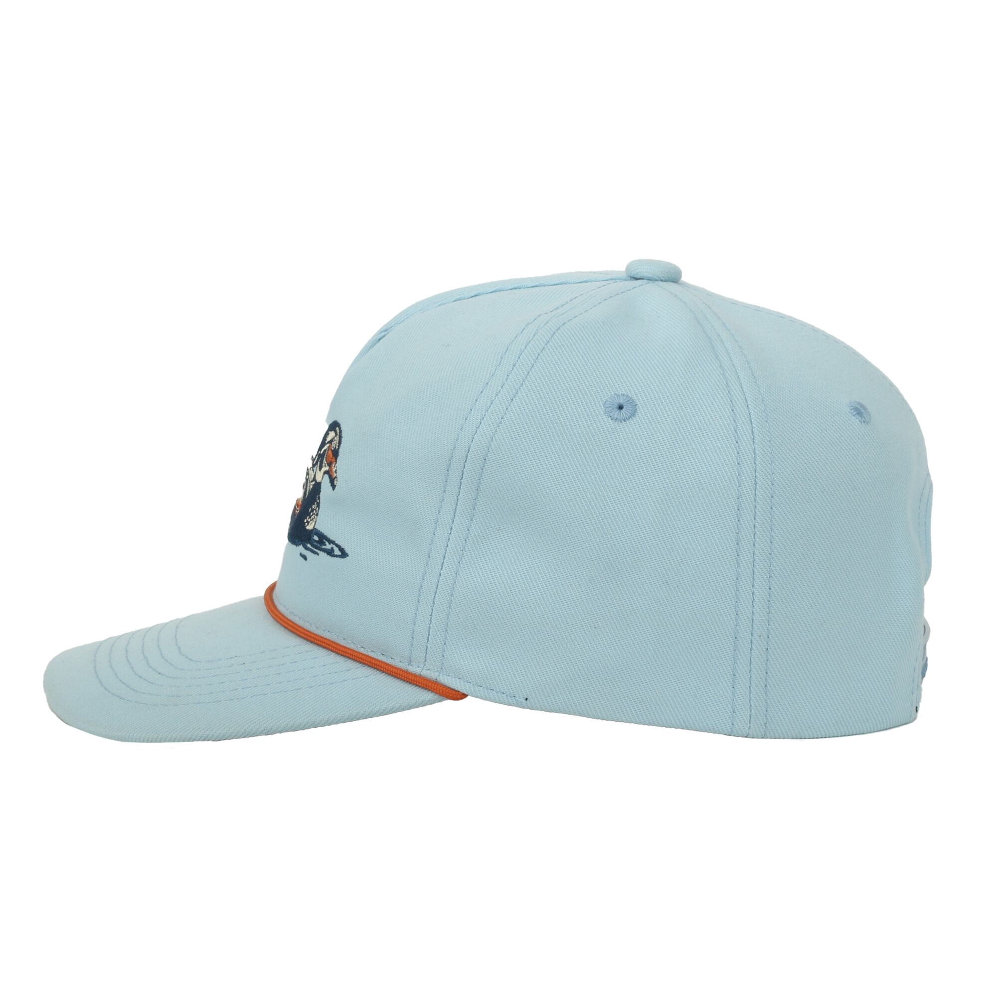 Outdoor Cap Duck 5-Panel Unstructured Hat – Flat Visor with Rope, Waterfowl Hunting Cap, Light Blue, One Size