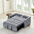 thumbnail image 3 of 55" Sleeper Sofa Bed with Pull Out Bed, Modern Velvet Convertible Sofa Bed Couch with Pillows & Side Pockets, Small Loveseat Sofa Bed for Living Room Apartment, 3 of 8