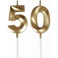 thumbnail image 1 of 50th Birthday Candles,Gold Number 50 Cake Topper for Birthday Decorations Party Decoration, 1 of 7