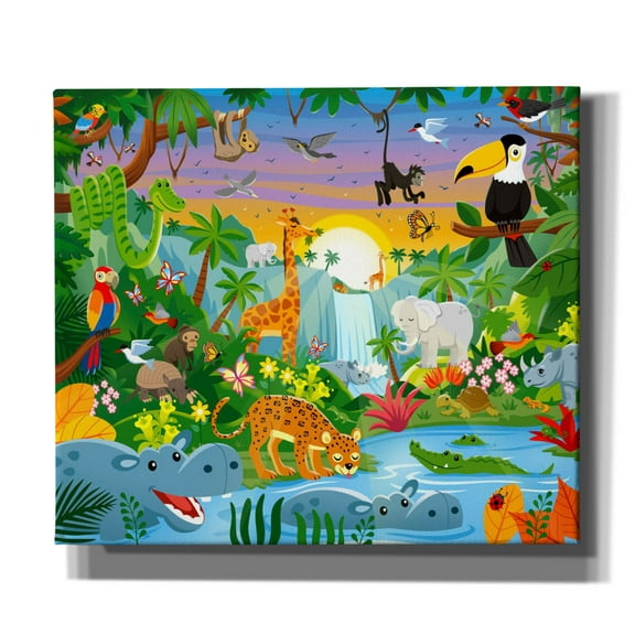 Epic Graffiti 'Jungle Adventure' by DoodleScapes Canvas Wall Art, 30" x 26"