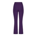 thumbnail image 4 of Pxkloy Workout Flare Leggings for Women Hidden Scrunch Tummy Control Leggings Plus Size High Waisted Stretch Gym Yoga Workout Pants Clearance Sales Today Purple,XL, 4 of 5