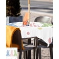 thumbnail image 5 of nqOlkjepod Polka Dot Bunny Outdoor Tablecloth with Umbrella Hole & Zipper, Farmhouse Stripes Rabbits Square Table Cover 54x54 Inch, Dining Waterproof Table Cloth Protector for Patio/Party/Picnic, 5 of 7