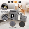 thumbnail image 3 of YUWENUS Dog Step Stair, 3-Step Pet Stairs with Storage Boxes, 17" Folding Dog Ramp Ladder for Small Medium Dogs, 3 of 8