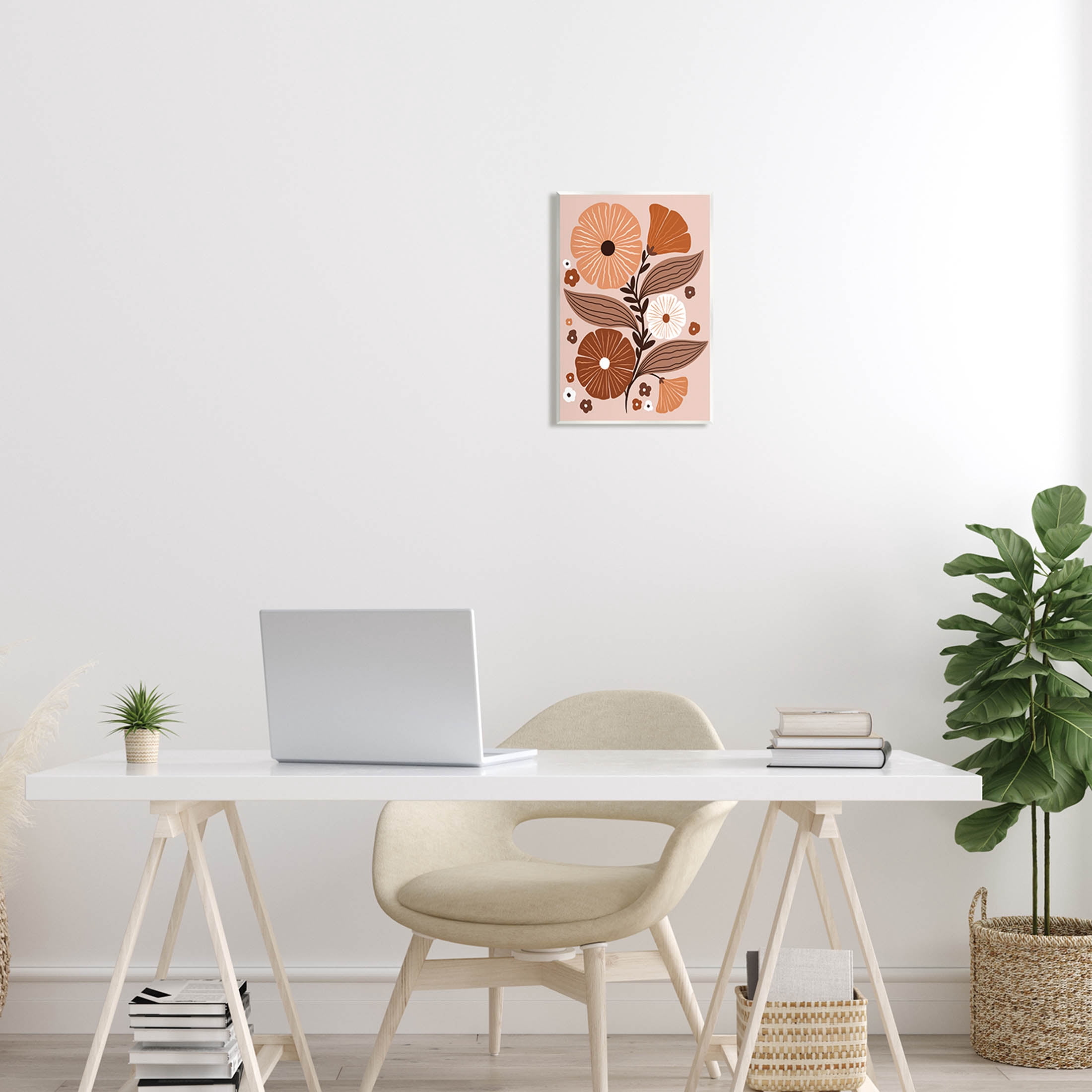Neutral Tones Flower Shapes Botanical & Floral Graphic Art Unframed Art Print Wall Art