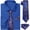 Blue and Gold, variant on Barry.Wang Mens Dress Shirt and Tie Set 3pcs Yellow Long Sleeve Button Down with Blue Necktie Handkerchief Formal Business Wedding