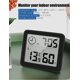 thumbnail image 3 of Termómetro/higrómetro digital Pantalla grande Monitor de temperatura ambiente interior y medidor de humedad Indicador de humedad y temperatura con reloj (negro) JM JM, 3 of 5