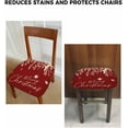 thumbnail image 5 of Dining Room Chair Seat Covers Set of 4, Christmas Snowflakes Hanging Pine Branches Removable Stretch Chair Seat Cushion Slipcovers Protector for Holiday Party Festival Decoration Merry Xmas, 5 of 5