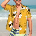 thumbnail image 7 of Kll Men'S Hawaiian Shirt Short Sleeve Button Down Beach Shirts-Cute Bee Butterfly Yelllow, 7 of 7