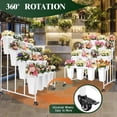 thumbnail image 3 of 4 Tier Flower Display Stand, Florist Bouquet Shelf with Wheels, Plant Cart with 16 White Buckets, Plant Rack for Indoor Outdoor Weddings Home, 3 of 9