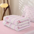 thumbnail image 5 of Manfei Pink Bowtie Zipper Queen Comforter Set with Fitted Sheet and 2 Pillowcases,Geometric Lines Art Zipper Bedding Set,Pink Reversible,4-Piece, 5 of 7