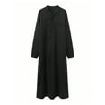 thumbnail image 4 of RYDCOT Men's Saudi Arabic Thobe Long Sleeve Robe Ramadan Muslim Dress Middle East Clothing Black, 4 of 7