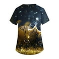 thumbnail image 4 of LHVUOA Scrubs Plus Size Tops for Women Stretchy Scrub V Neck Tee Happy New Year 2026 Print Casual Nursing Shirts with Pockets, 4 of 5