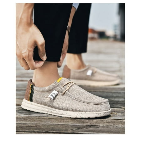 

Men Casual Canvas Shoes Mens Loafers Breathable Slip on Flats Male Vulcanized Shoes Driving Shoes Plus Size 48 Walking shoe 240607-40